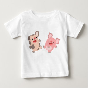 Cute Dancing Cartoon Pigs Baby T-Shirt