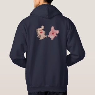 Cute Dancing Cartoon Pigs Hoodie