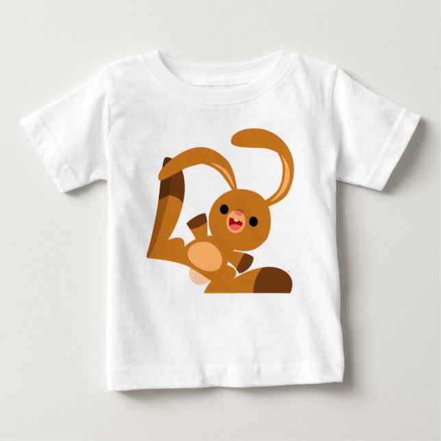 Cute Dancing Cartoon Rabbit Baby T-Shirt (Front)