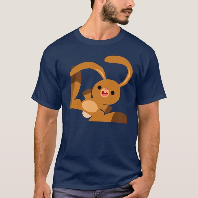 Cute Dancing Cartoon Rabbit T-Shirt (Front)