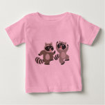 Cute Dancing Cartoon Raccoons Baby T-Shirt