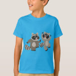 Cute Dancing Cartoon Raccoons Children T-Shirt