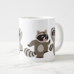 Cute Dancing Cartoon Raccoons Giant Coffee Mug