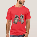 Cute Dancing Cartoon Raccoons T-Shirt