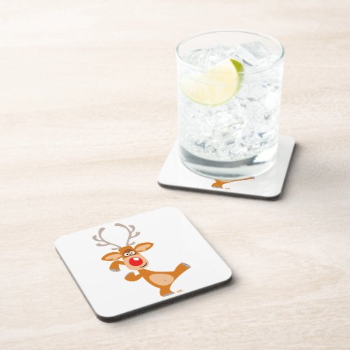 Cute Dancing Cartoon Reindeer Coasters Set