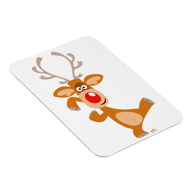 Cute Dancing Cartoon Reindeer Flexible Magnet (Right Side)