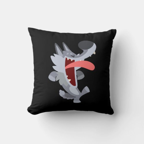 Cute Dancing Cartoon Wolf Pillow