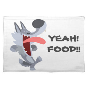 Cute Dancing Cartoon Wolf Placemat