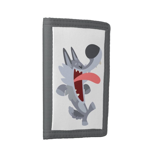 Cute Dancing Cartoon Wolf Wallet (Side)