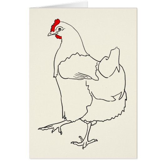 Cute Dancing Chicken Funny Line Drawing Animal Art (Front)