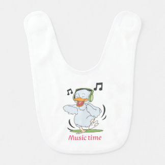 Cute Dancing Duck Baby Bib – Music Time Design