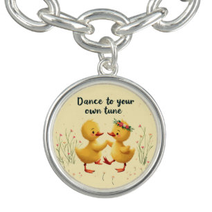 Cute Dancing Ducklings with Floral Spring Vibes Bracelet