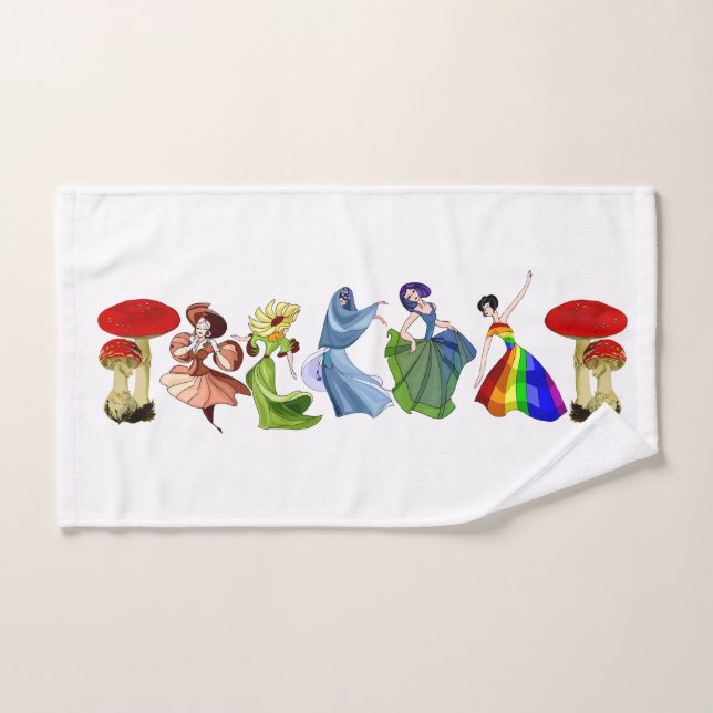 Cute Dancing Girls Hand Towel (Hand Towel)