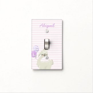 Cute Dancing Lama w. Balloons -  Kids Bedroom Trip Light Switch Cover