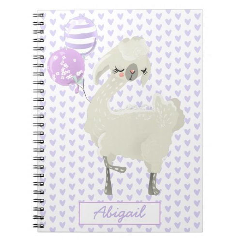 Cute Dancing Lama w Balloons _  Kids Notebook