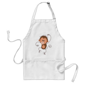 Cute Dancing Monkey Adult Apron