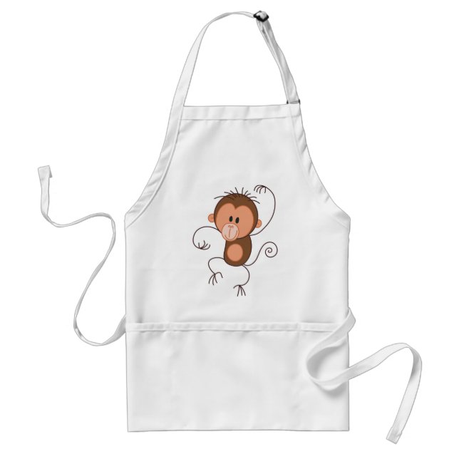 Cute Dancing Monkey Adult Apron (Front)