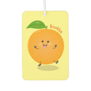 Cute dancing orange citrus fruit air freshener