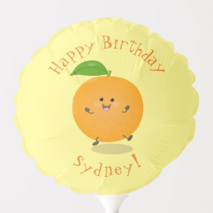 Cute dancing orange citrus fruit balloon