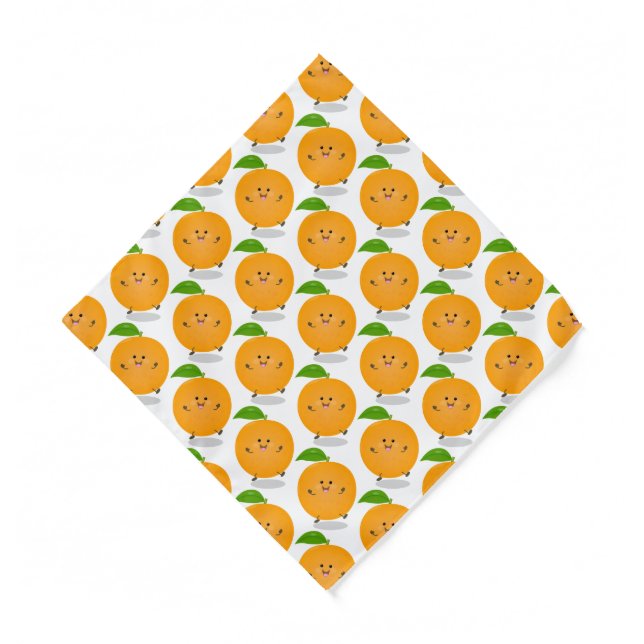 Cute dancing orange citrus fruit bandana (Front)