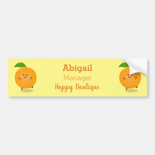 Cute dancing orange citrus fruit bumper sticker