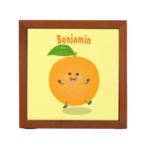 Cute dancing orange citrus fruit desk organizer