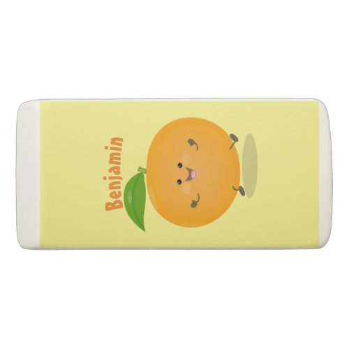 Cute dancing orange citrus fruit eraser