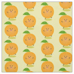 Cute dancing orange citrus fruit fabric