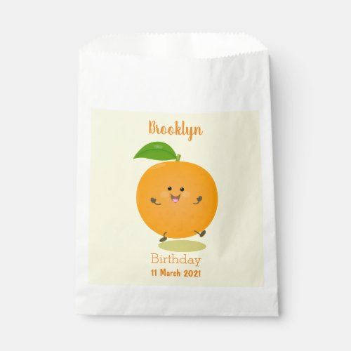 Cute dancing orange citrus fruit favor bag