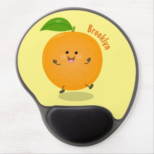 Cute dancing orange citrus fruit gel mouse pad