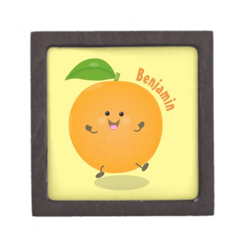 Cute dancing orange citrus fruit gift box