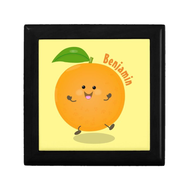 Cute dancing orange citrus fruit gift box (Front)