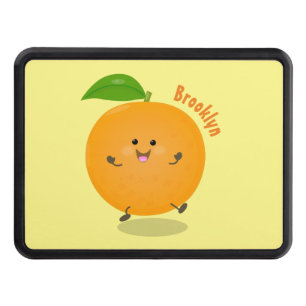 Cute dancing orange citrus fruit hitch cover