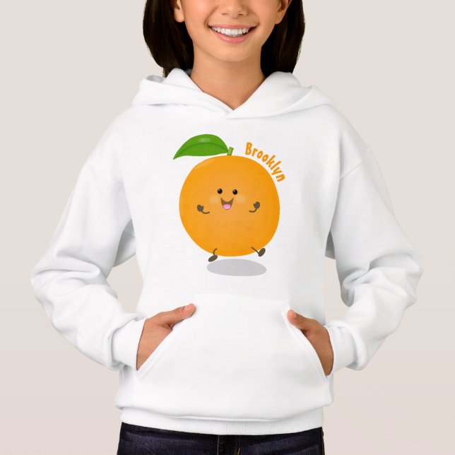 Cute dancing orange citrus fruit hoodie (Front)