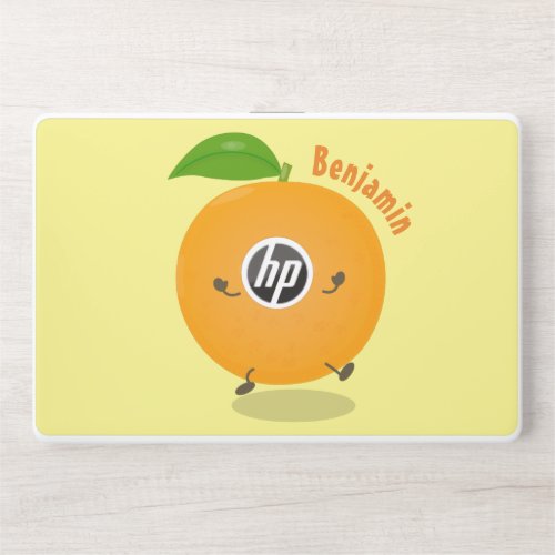 Cute dancing orange citrus fruit HP laptop skin