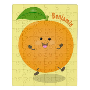 Cute dancing orange citrus fruit jigsaw puzzle