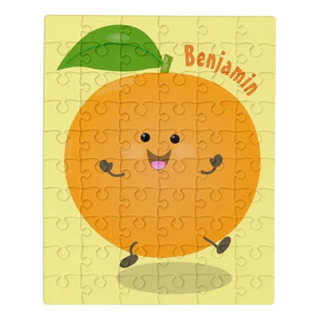 Cute dancing orange citrus fruit jigsaw puzzle (Puzzle Vertical)