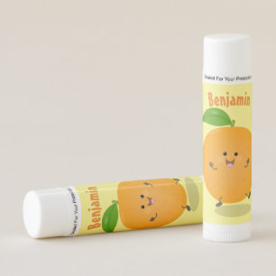 Cute dancing orange citrus fruit lip balm
