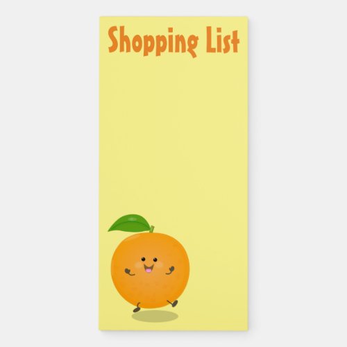 Cute dancing orange citrus fruit magnetic notepad