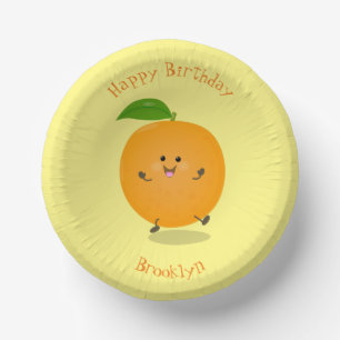 Cute dancing orange citrus fruit paper bowls