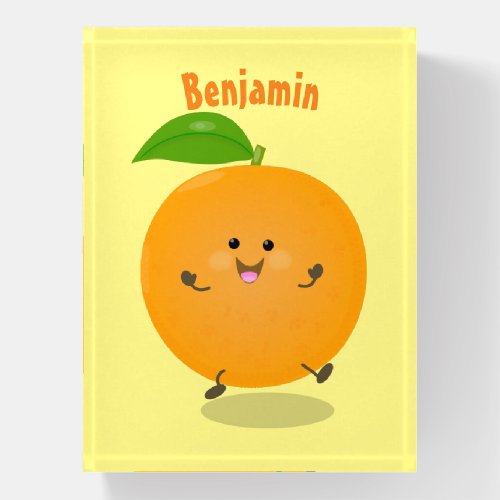 Cute dancing orange citrus fruit paperweight