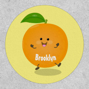 Cute dancing orange citrus fruit patch