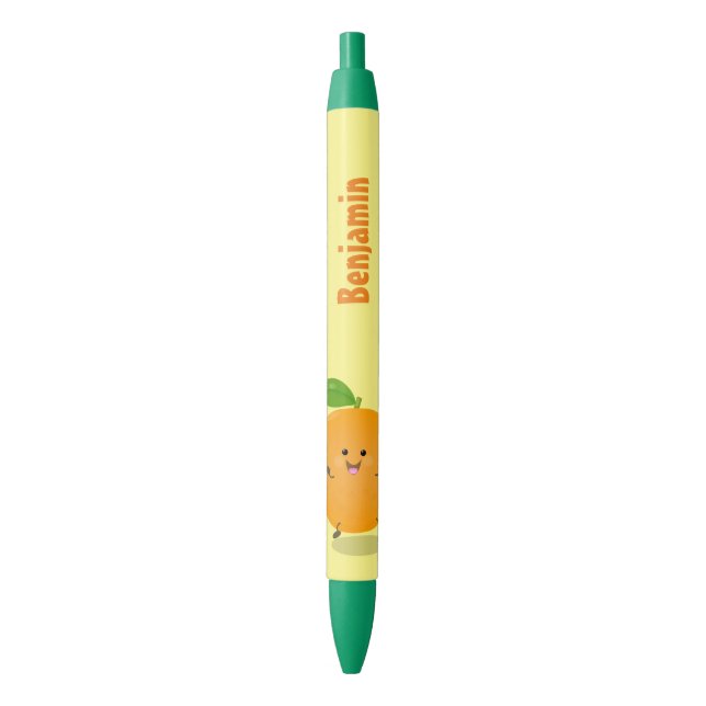 Cute dancing orange citrus fruit pen (Front Vertical)