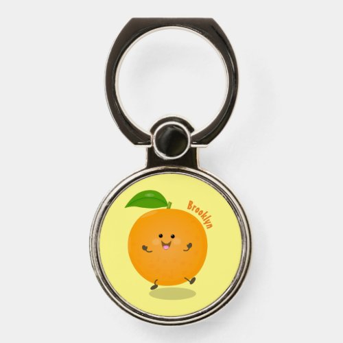 Cute dancing orange citrus fruit phone ring stand