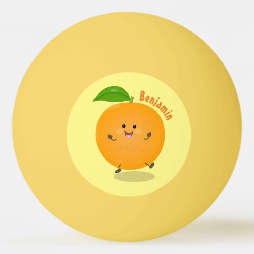 Cute dancing orange citrus fruit ping pong ball