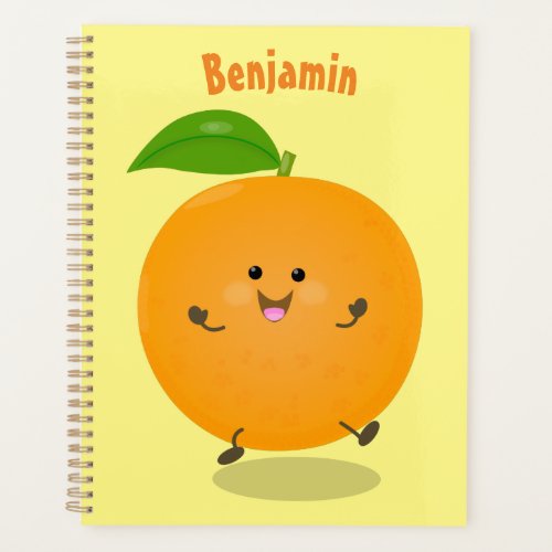 Cute dancing orange citrus fruit planner