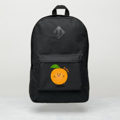 Cute dancing orange citrus fruit  port authority backpack