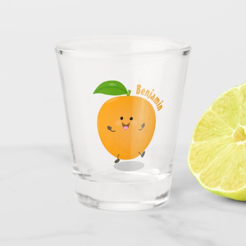 Cute dancing orange citrus fruit shot glass