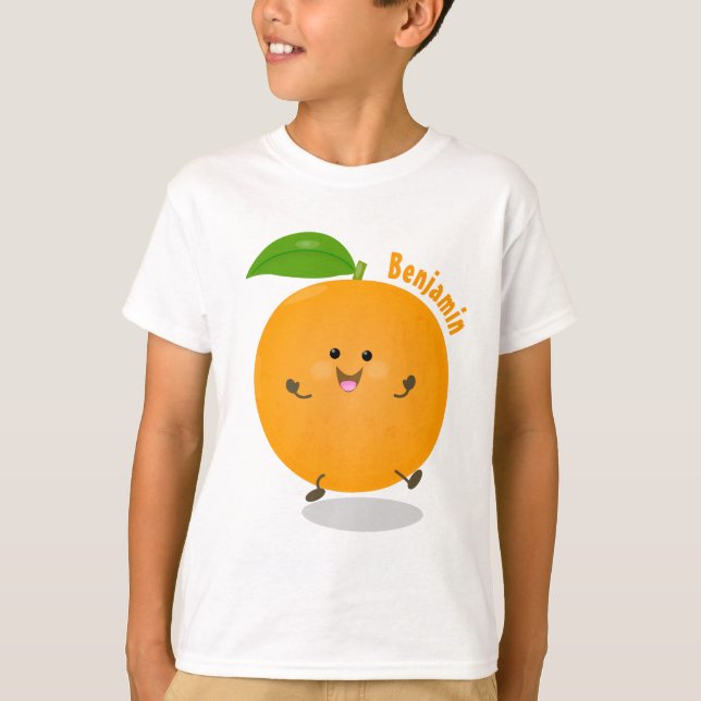 Cute dancing orange citrus fruit T-Shirt (Front)