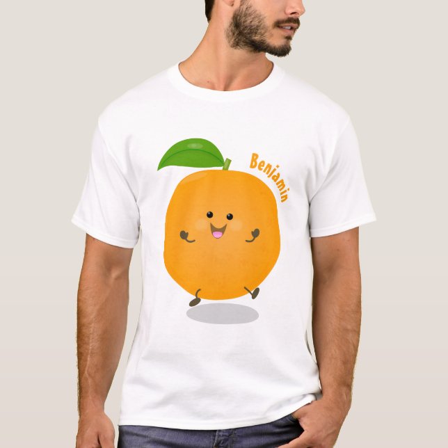 Cute dancing orange citrus fruit T-Shirt (Front)